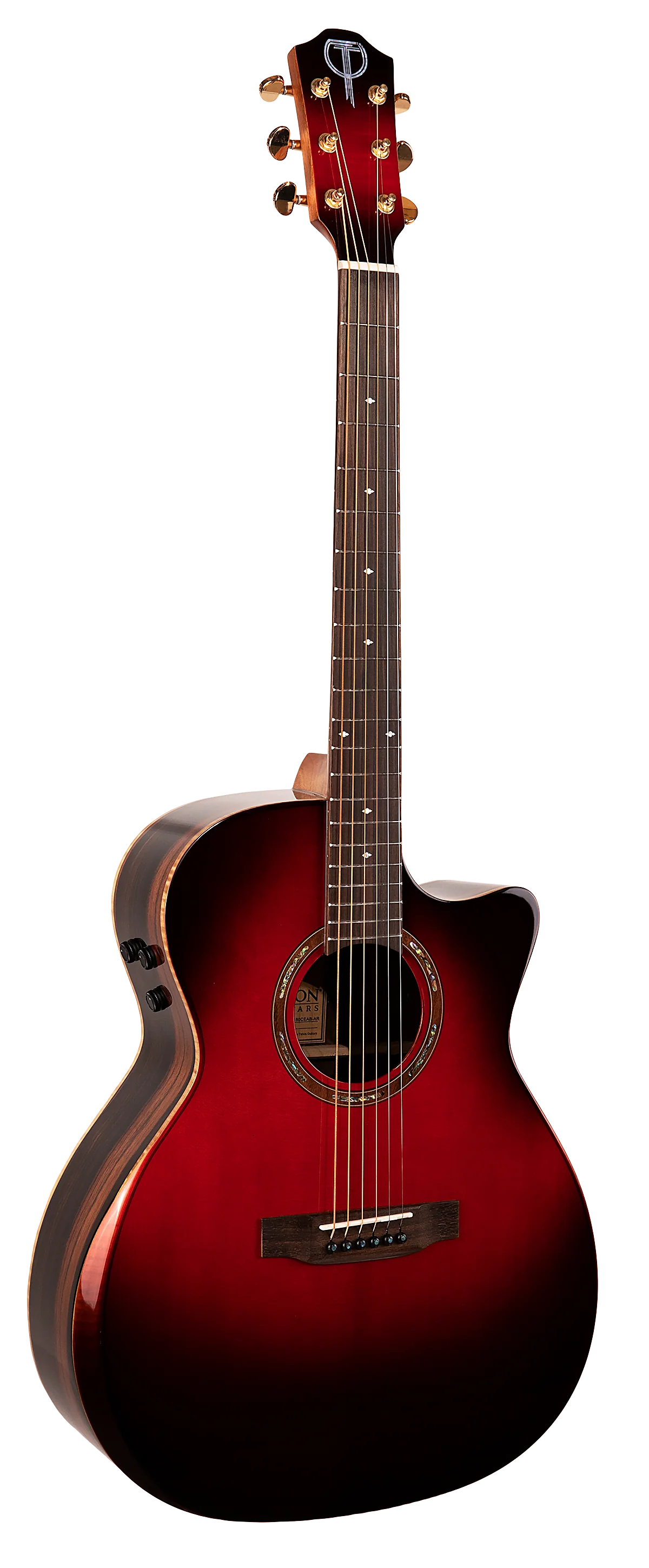 Teton STA180CEAB-AR Auditorium Acoustic Guitar - Ebony Back & Sides - Autumn Burst