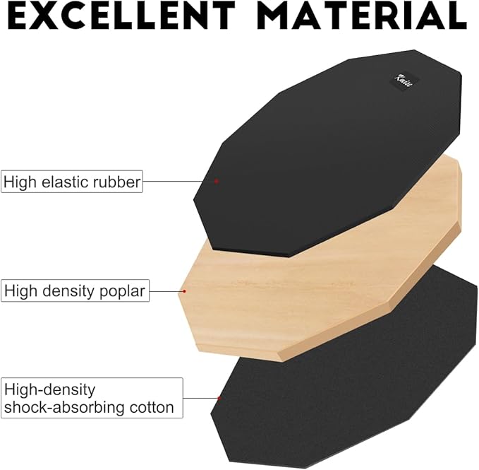 Drum Practice Pad with Iron Drum Stand Set, 12-Inch Silent Practice Pad Kit with Drum Sticks, Drumstick Holder, Suitable for Beginners