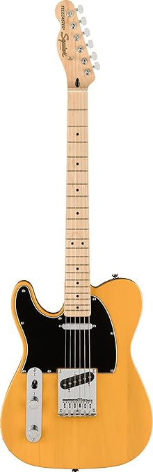 LEFT-HANDED Squier Affinity Series Telecaster Electric Guitar, Butterscotch Blonde, Maple Fingerboard