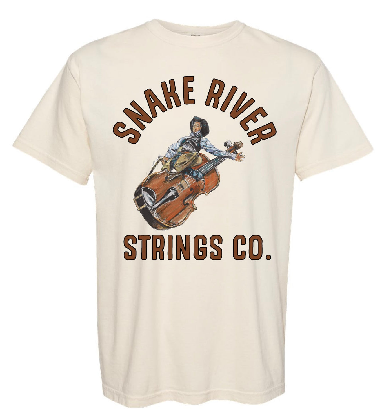 Snake River Strings Co. “The Fiddling Cowboy” T-shirt – Limited Edition (Classic Cream)