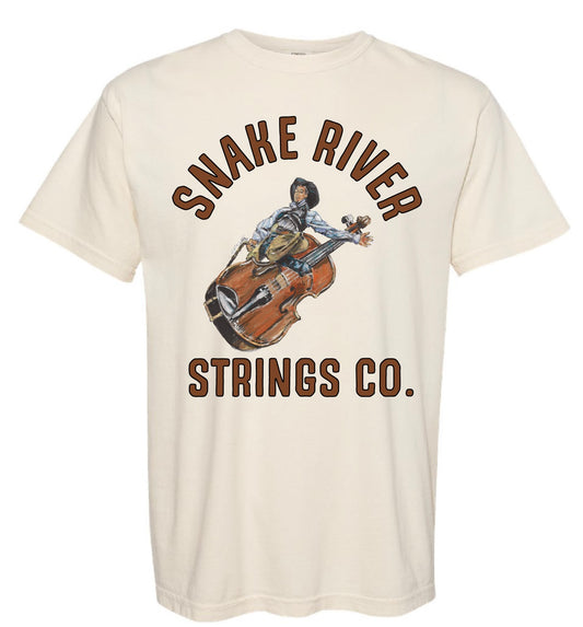 Snake River Strings Co. “The Fiddling Cowboy” T-shirt – Limited Edition (Classic Cream)