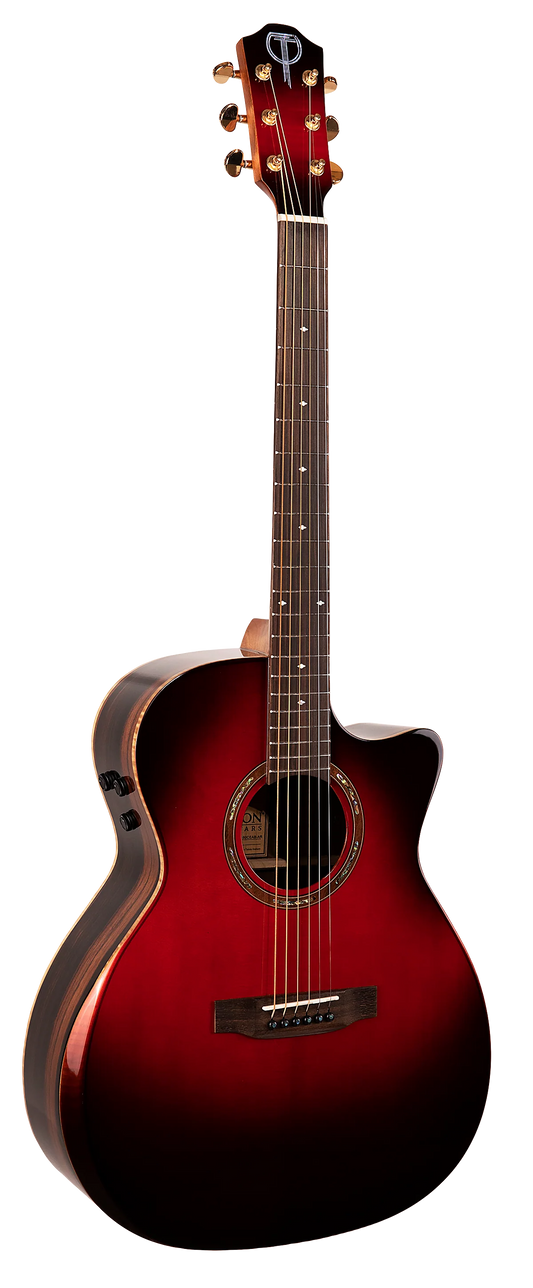 Teton STA180CEAB-AR Auditorium Acoustic Guitar - Ebony Back & Sides - Autumn Burst