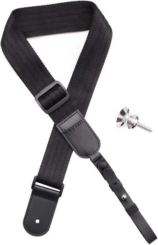 Black Ukulele Strap With End Pin