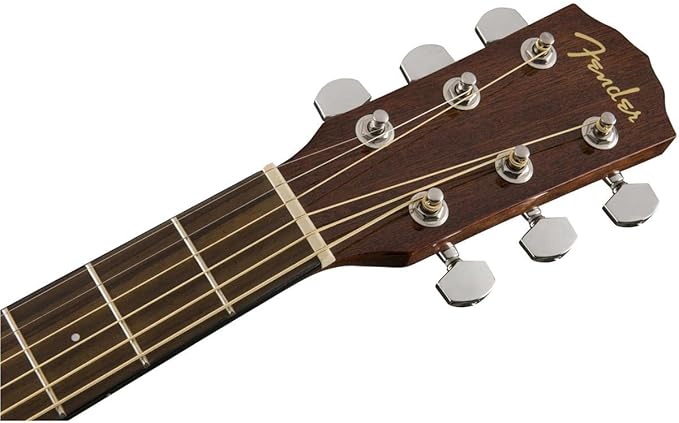 Fender Left-Handed Acoustic Guitar, CD-60S, with 2-Year Warranty, Dreadnought Classic Design with Rounded Walnut Fingerboard and Phosphor Bronze Strings, Glossed Natural Finish, Mahogany Construction