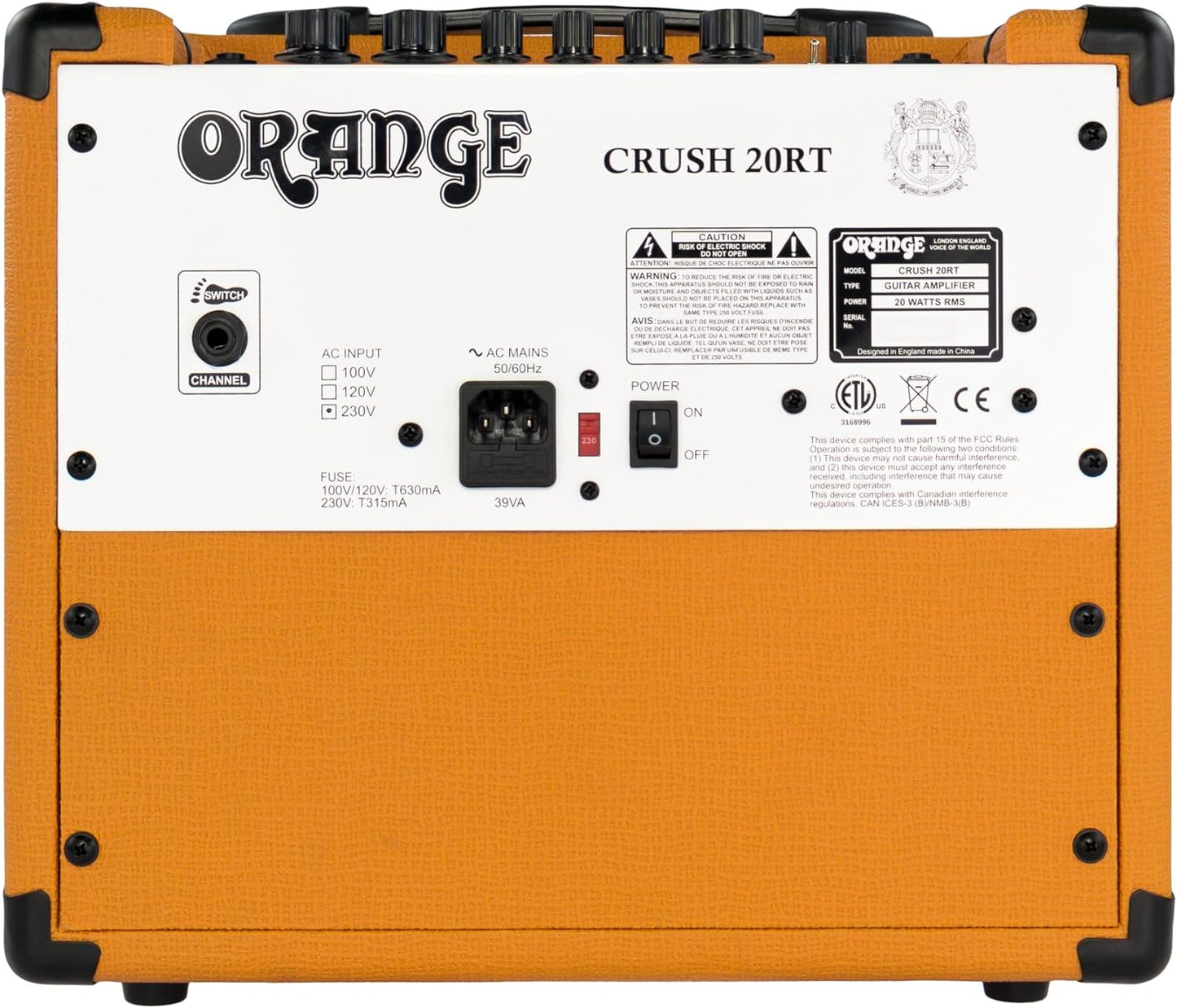 Orange Amps Electric Guitar Power Amplifier, (Crush20RT)