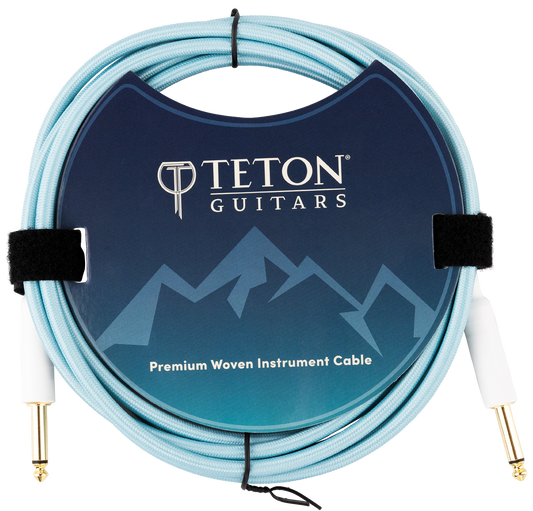 Teton Teal 10ft Guitar Cable- woven