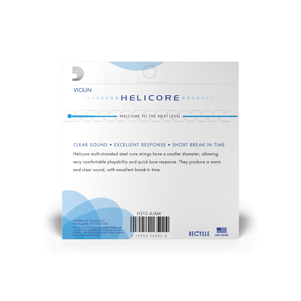 D'Addario Helicore Violin Strings Set 4/4 Size