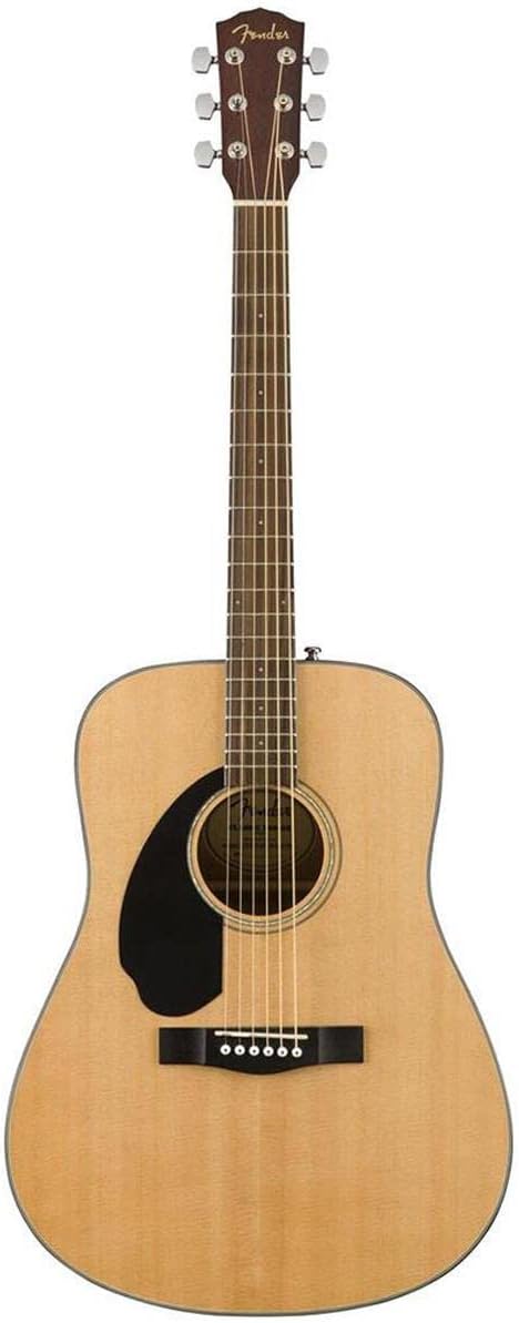 Fender Left-Handed Acoustic Guitar, CD-60S, with 2-Year Warranty, Dreadnought Classic Design with Rounded Walnut Fingerboard and Phosphor Bronze Strings, Glossed Natural Finish, Mahogany Construction